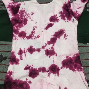 Chikankari Tye And Dye Short Top Totally New