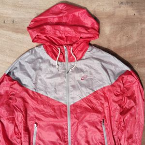 Nike Red And White Zipper Jacket