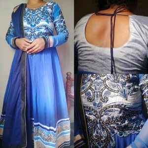 2 Anarkali suit combo (blue &red)