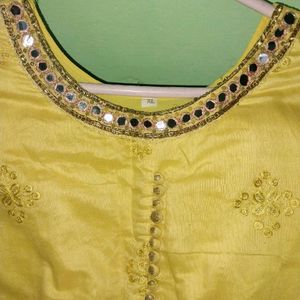 Ethnic Haldi Gown/ Cotton Silk