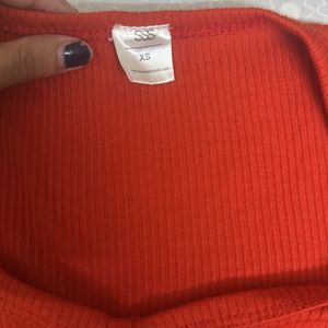 Fiery red crop top