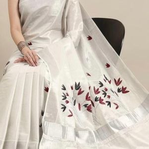 Kerala Silver Tissue Saree