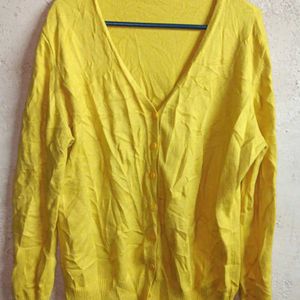 Oversized Winter Fashion Cardigan Sweater Yellow