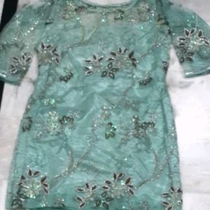 Beautiful Sea Green Sharara Suit For Girls