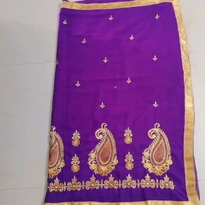 Combo Of Unused Fancy Pattu Blouse And Saree