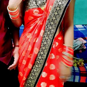 Red Colour Party Wear Saree