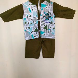 Boy Baby Hooded Shirt With Pant