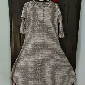 Konkani Printed Black N White Kurta