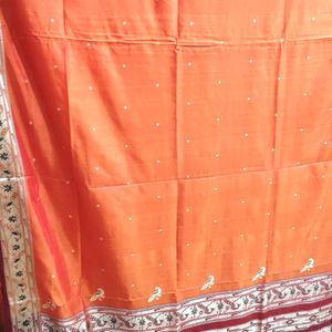 Orange Paithani Saree