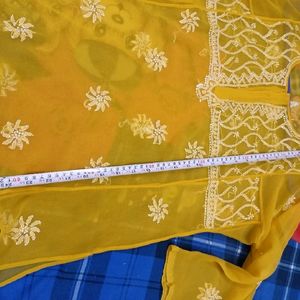 🔥Chikankari Tunic+ Inner #new mustard kurti