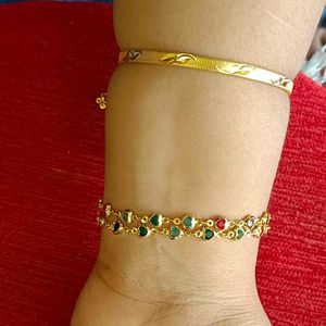 Gold Plated Stone Work Anklet