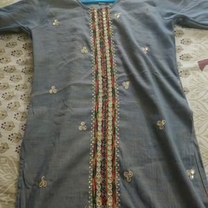 Kurti With Embroidery Design