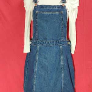 Denim dungaree dress H&M