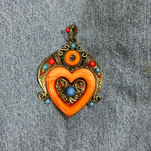 Orange Heart Pendent
