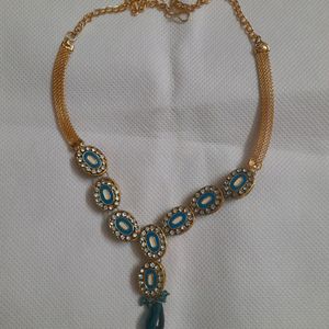 Blue Enamel with Stones and Kundan Dual Necklace