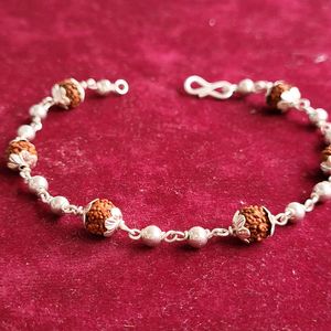 Silver Rudraksh Trendy Rakhi / Bracelet