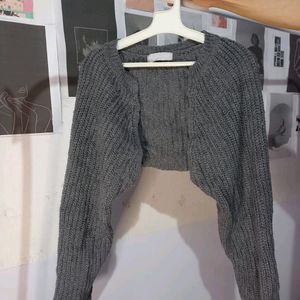 Dark Grey Korean Bolero