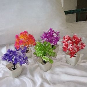 Set Of Four Artificial Plants With Pot