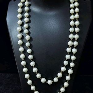 WHITE PEARLS TWO LAYER NECKLACE