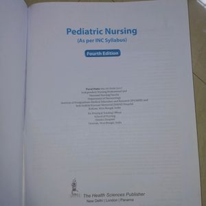 Pediatric Nursing Book (As per INC syllabus)