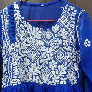 Chikankari Blue Kurti