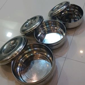 Set If 3 Stainless Steel Casserole Storage