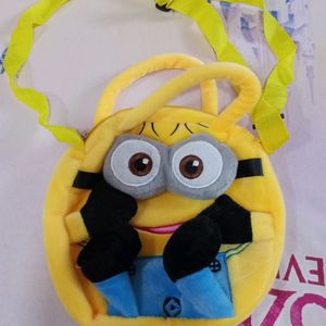 Cute Yellow Furry Minion Bag For Kids...