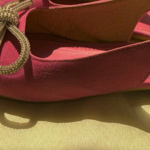 Magenta Pink Bow Flats Zara Inspired