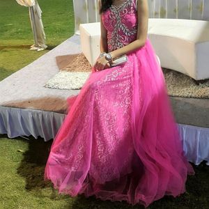 Silk And Net Pink Gown