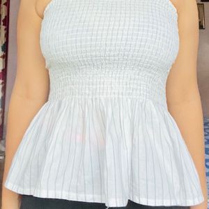 White Strip Frail Top