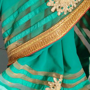 Discount Offernr"NET PATTERN"Saree With Blouse