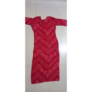 Red & white Chunri Kurta Set