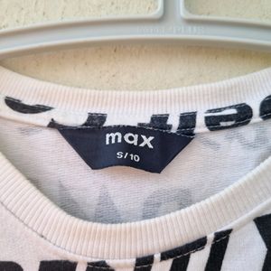 MAX White Sweatshirt With Black Print