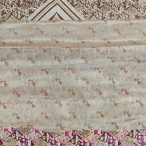 Light Cream With Purple Pattern Saree (New)