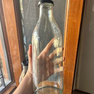 2 Pcs Glass Bottle Plain