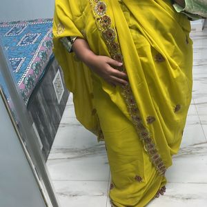 Lemon Yellow Saree