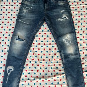 Rookies Blue wash Distressed jeans