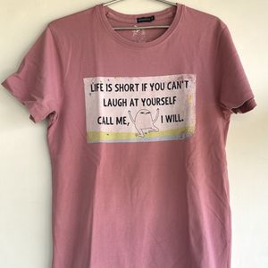 Women’s Regular Printed Tshirt - Dark Pink