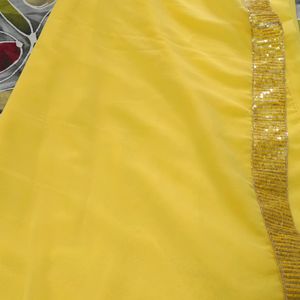 Yellow Chiffon Saree