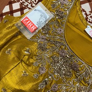 Brand New Hand Work Banarasi Gown With Dupptta