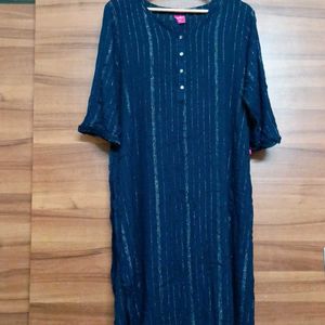 Shimmer Navy Blue Kurta (XXL)