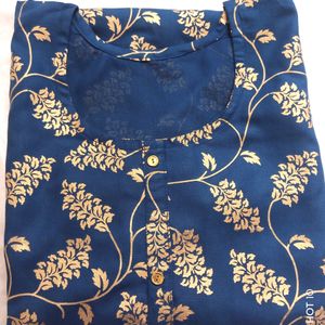 Cotton Golden Printed Kurta