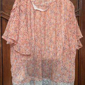 Peach Floral Top