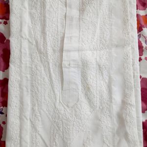 Men White Chikankari Kurta 6