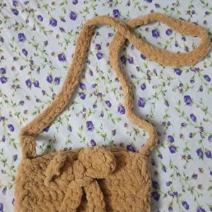 Crochet Cute Bow Sling Bag