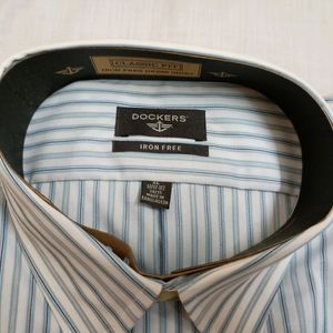 Dockers Blue Striped Men's Shirt (New)