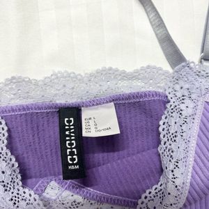 lilac lace cami