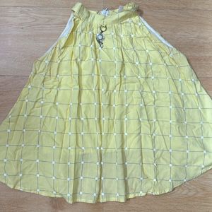 Lemon Yellow Color Tunic For 14-16yrs Girls