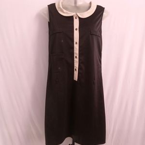 Shiny Black,Collar Neck A Line Dress | BUST 30-32