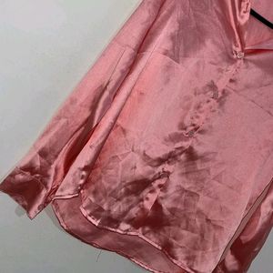 Price Drop🌟Graceful Satin Women Shirts Pink.!!